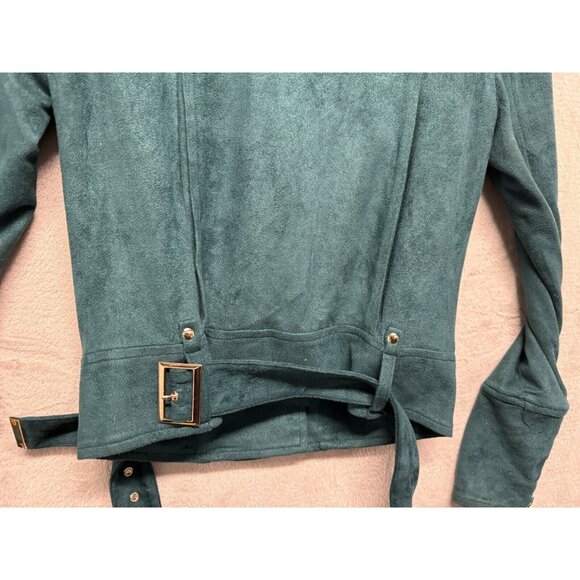 House of CB London Crop Jacket Belted Buckle Hem Wide Lapel Epaule Blazer XS - Picture 9 of 16